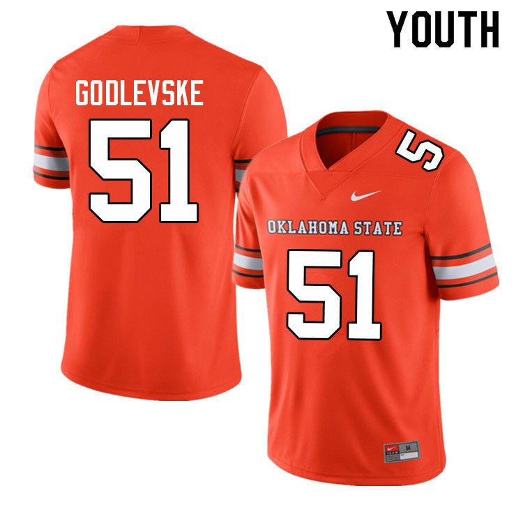 Youth #51 Danny Godlevske Oklahoma State Cowboys College Football Jerseys Sale-Alternate - Click Image to Close